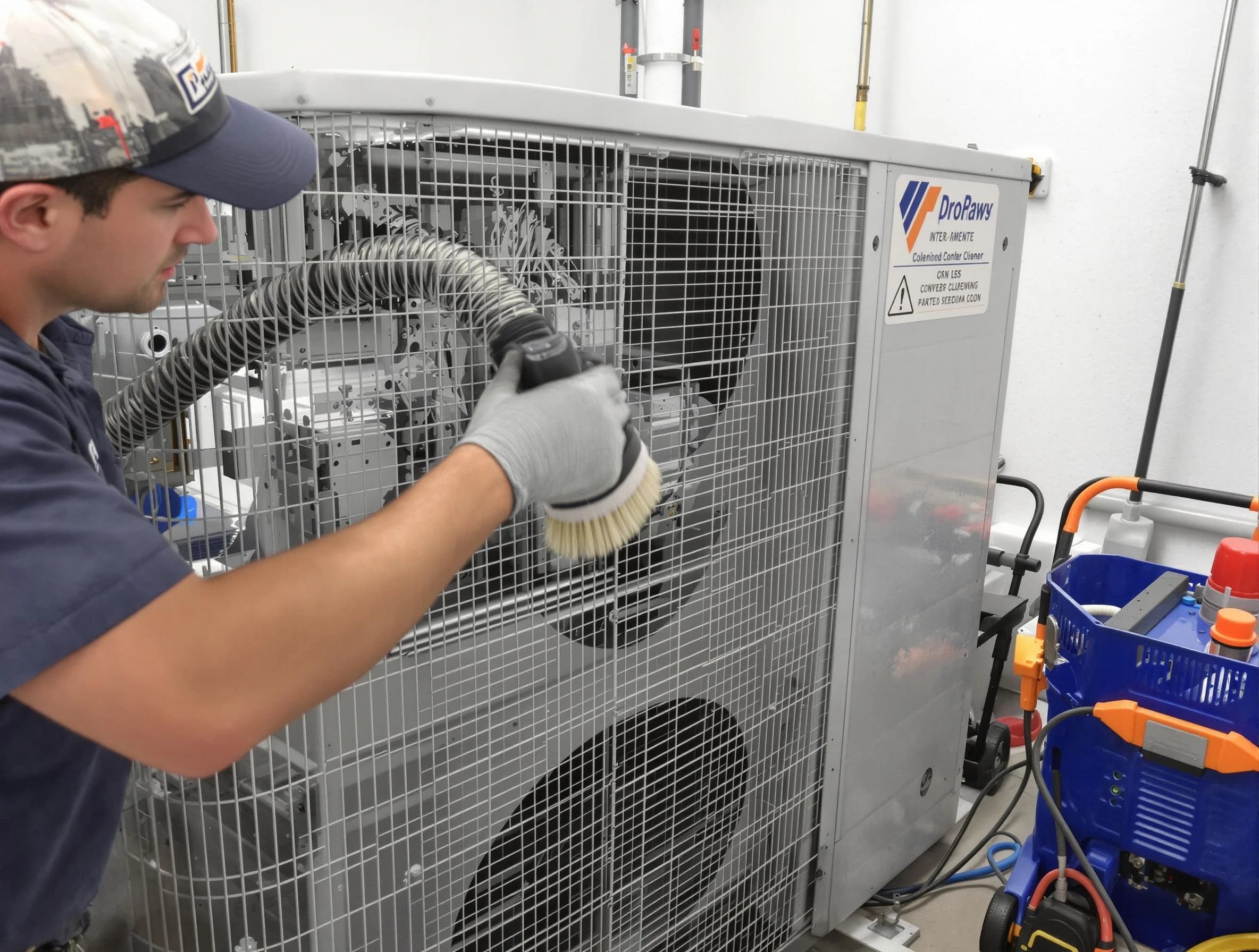Lovejoy Air Duct Cleaning specialist performing precision AC coil cleaning for improved system performance in Lovejoy