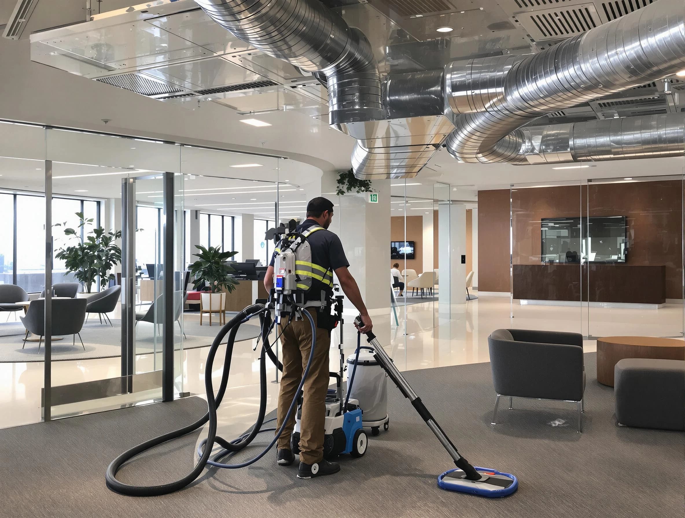 Commercial duct cleaning service by Lovejoy Air Duct Cleaning in Lovejoy
