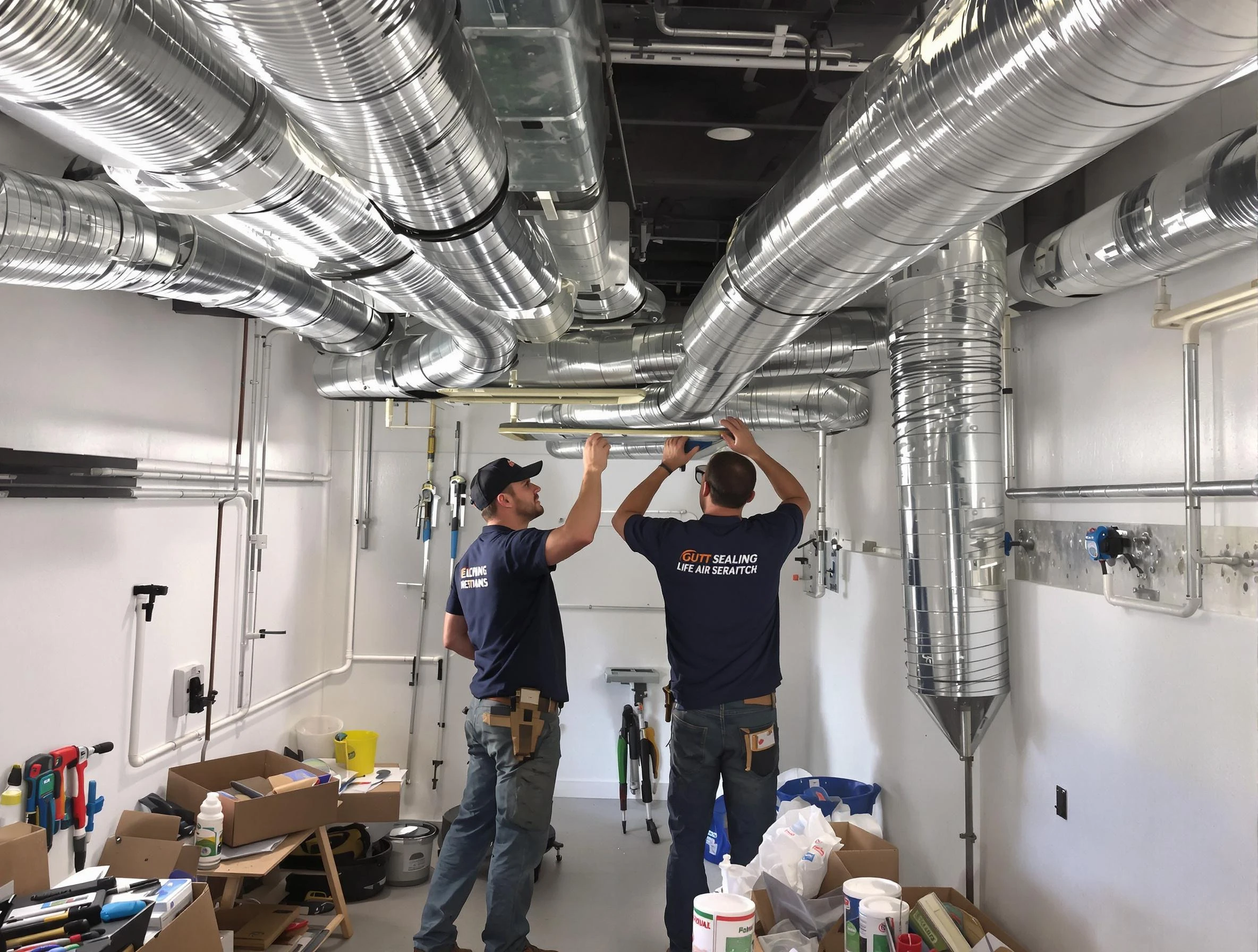 Lovejoy Air Duct Cleaning technician applying professional duct sealing solutions in Lovejoy