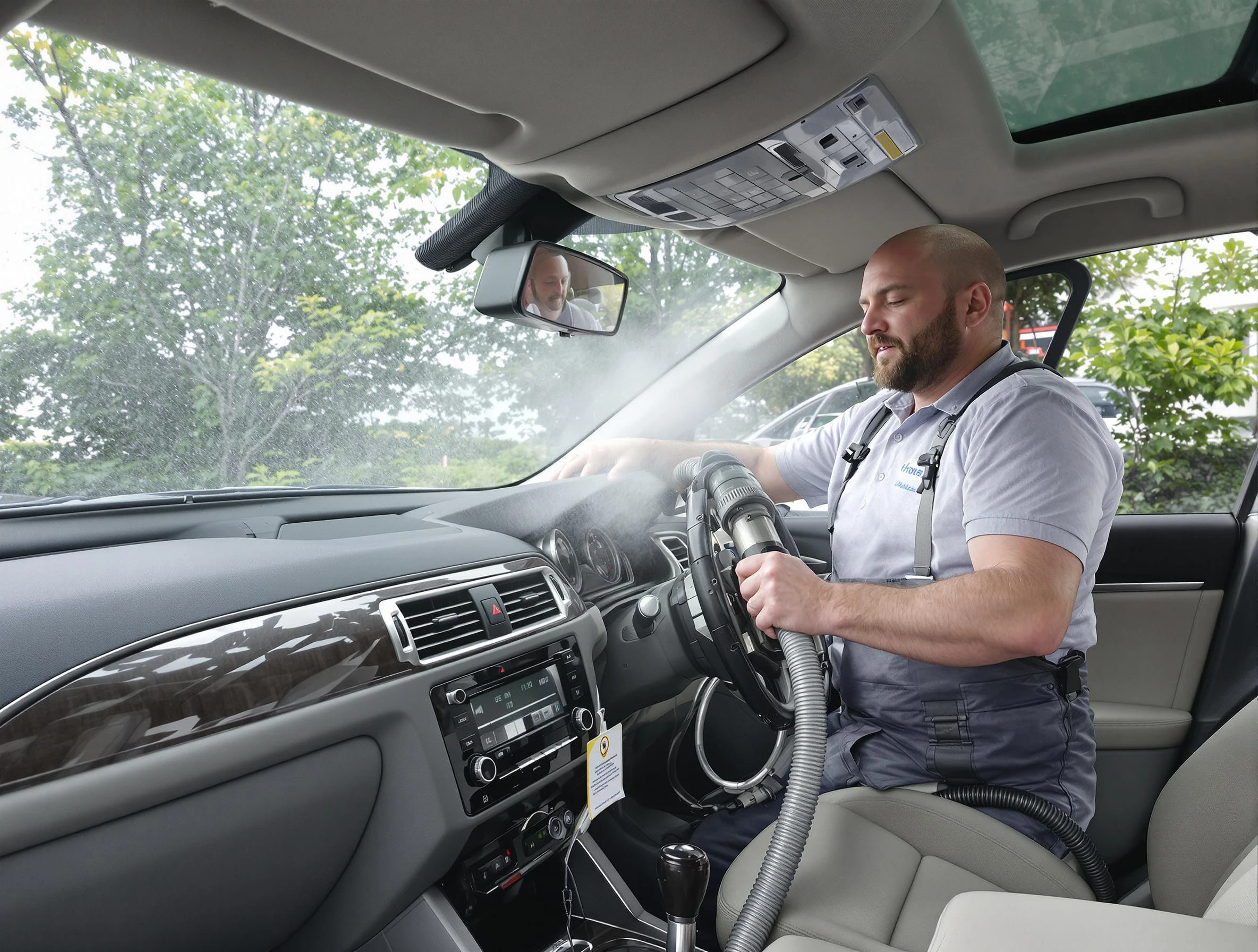 Lovejoy Air Duct Cleaning specialist performing professional car duct cleaning in Lovejoy