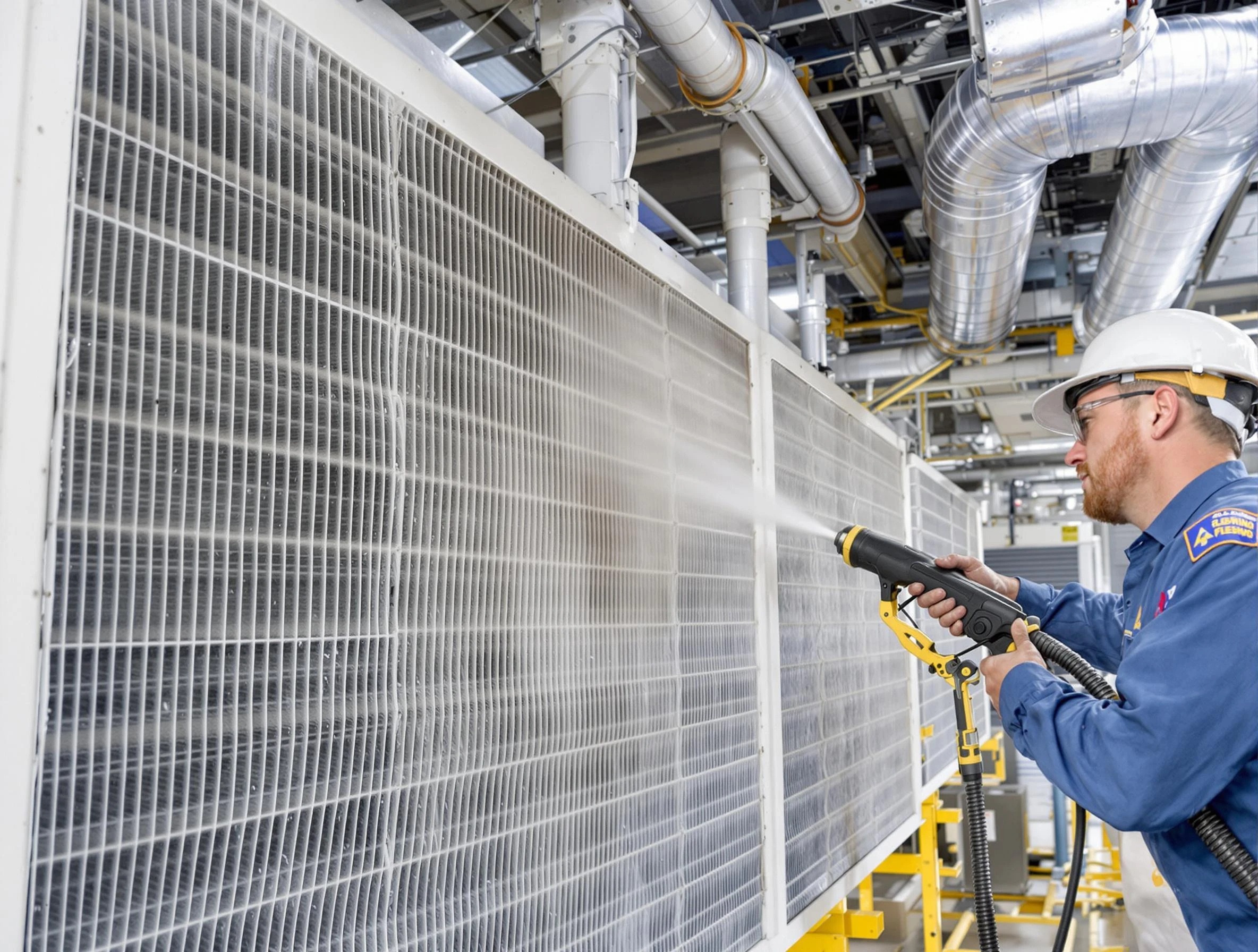 Professional commercial coil cleaning by Lovejoy Air Duct Cleaning in Lovejoy